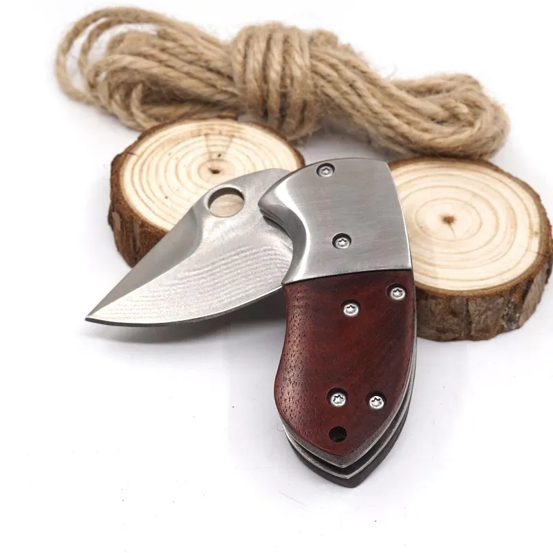  Mini Folding Pocket Knife & EDC Small Knife,2 5CR13MOV Blade,  Wooden Handle with Pocket Clip,Assisted Opening Pocket Knives for Camping  Survival,Cool Gadgets for Men Women : Sports & Outdoors