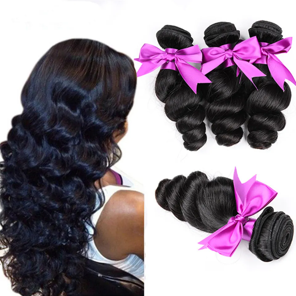 Hair Products Peruvian Loose Wave 3Pcs/lot Unprocessed Human Hair Weave Bundles 100g/lot Peruvian Virgin Hair Loose Wave