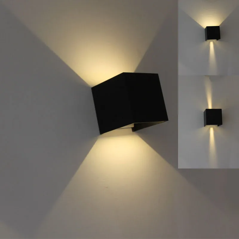 Modern Square Led Wall Light 6W 12W Bedroom Bedside Light Living Room Balcony Aisle Wall Lamp Up and down Light 85-265V