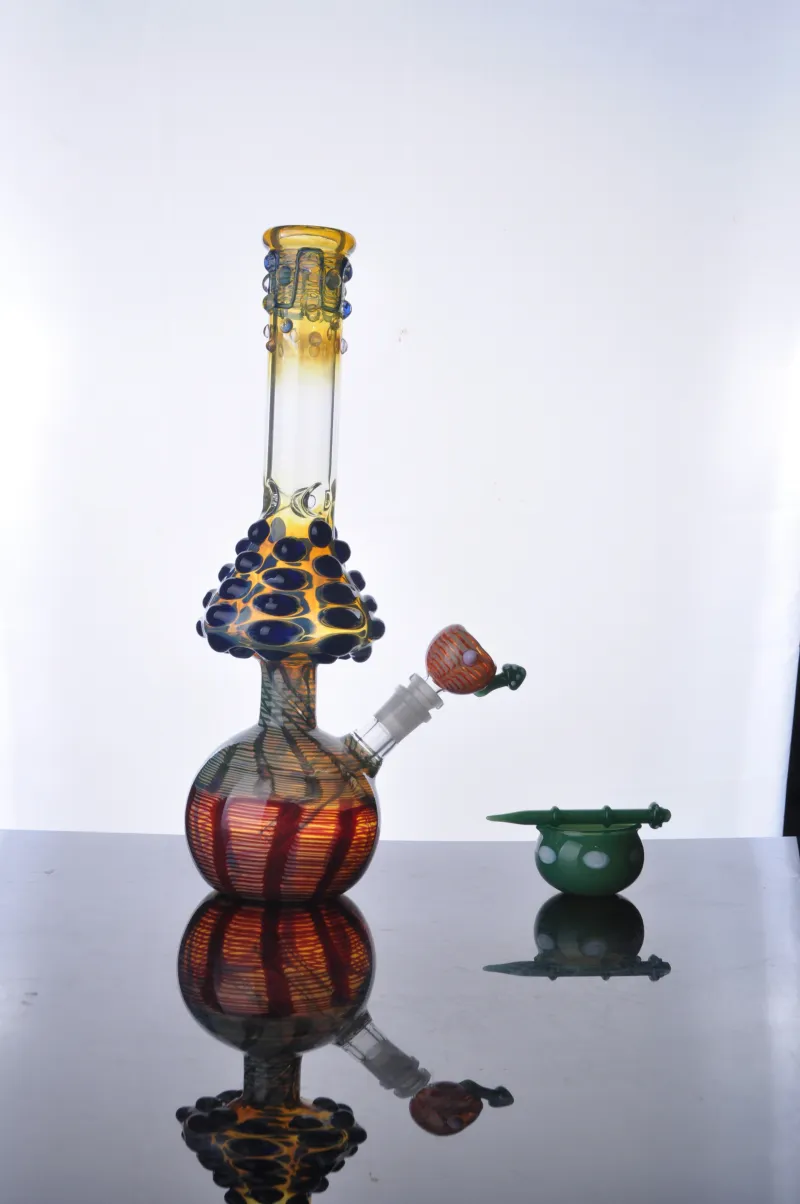 Nouveau narguilé aux champignons Pipe à eau en verre Bangs en verre zob colorés faits à la main plate-forme pétrolière avec joint de 14 mm