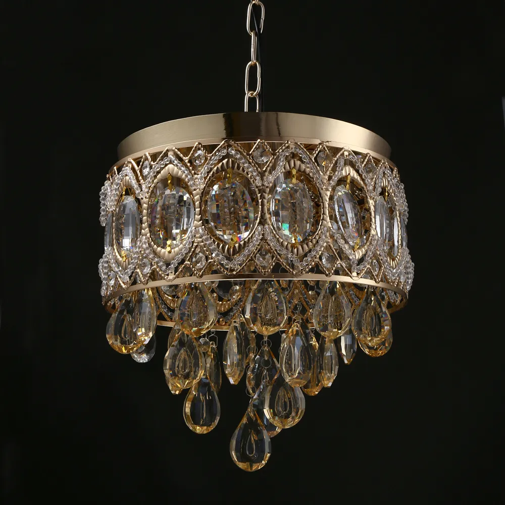Vintage K9 Crystal Chandelier Traditional Gold Chandelier Lighting bohemian crystal chandelier Hanging lamps for Hotel Living room