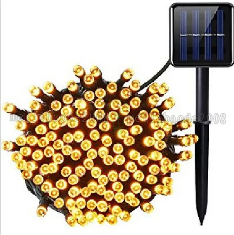 Stringa solare a LED da 10 m 39FT 100 LED Lampada per decorazione per albero di Natale per feste per patio esterno Prato Giardino Paesaggio Vacanza Ligh MYY