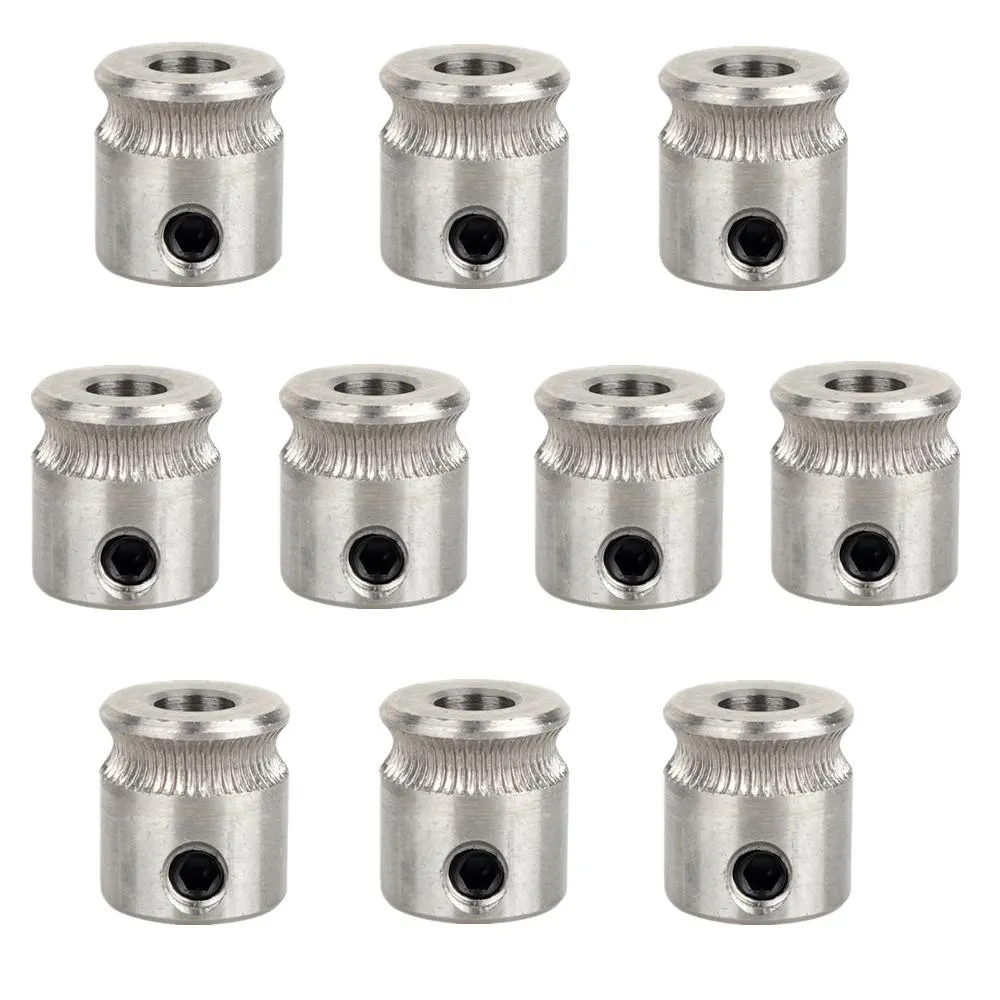 Freeshipping 10 stks / set 3D-printer onderdelen roestvrij staal MK7 Extruder Drive Gear Boring 5mm voor 1,75mm Hobbed Gear voor MakerBot Reprap MENDEL