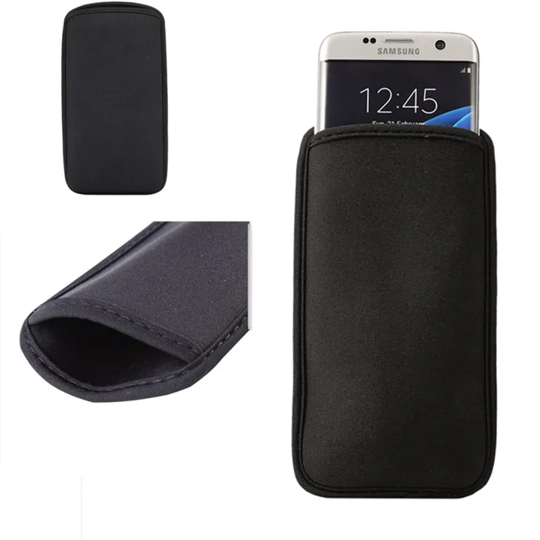 Étui universel de luxe pour téléphone noir poche étanche multi fonction portefeuille couverture pour iPhone Samsung