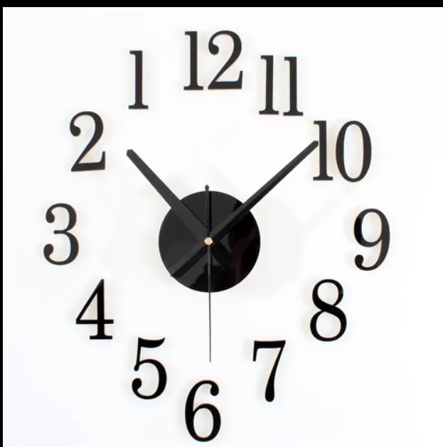 Mode Creative Reversal of the Clock Time Back Metal Texture verkligen 3D Stereo DIY Wall Clock7632143