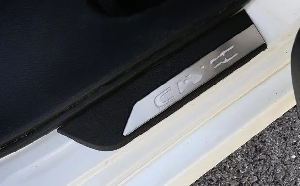 Alta qualidade de aço inoxidável com preto PP porta soleiras externas de chinelo de platina, placa pedal protecion chinelo para Honda CIVIC 2016-2020