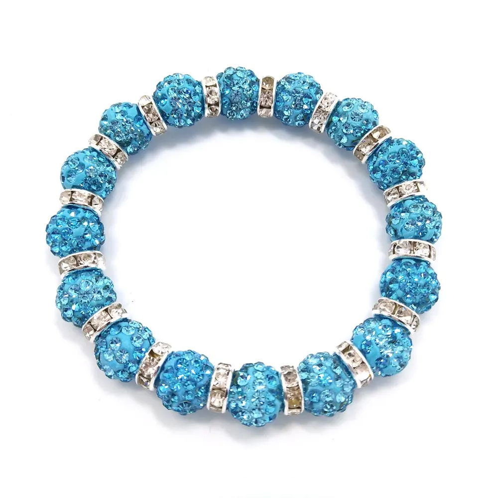 20 pièces mode femme breloques strass faites à la main bracelet réglable bijoux mélange couleurs