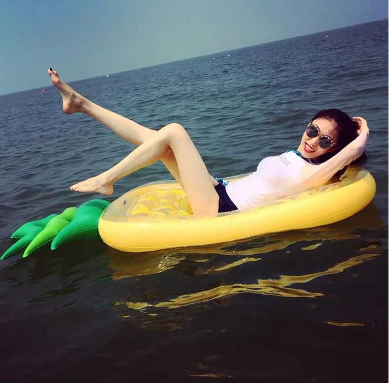 Air Inflatable Pineapple Pool Float Circle Mattress Swimming Float ...