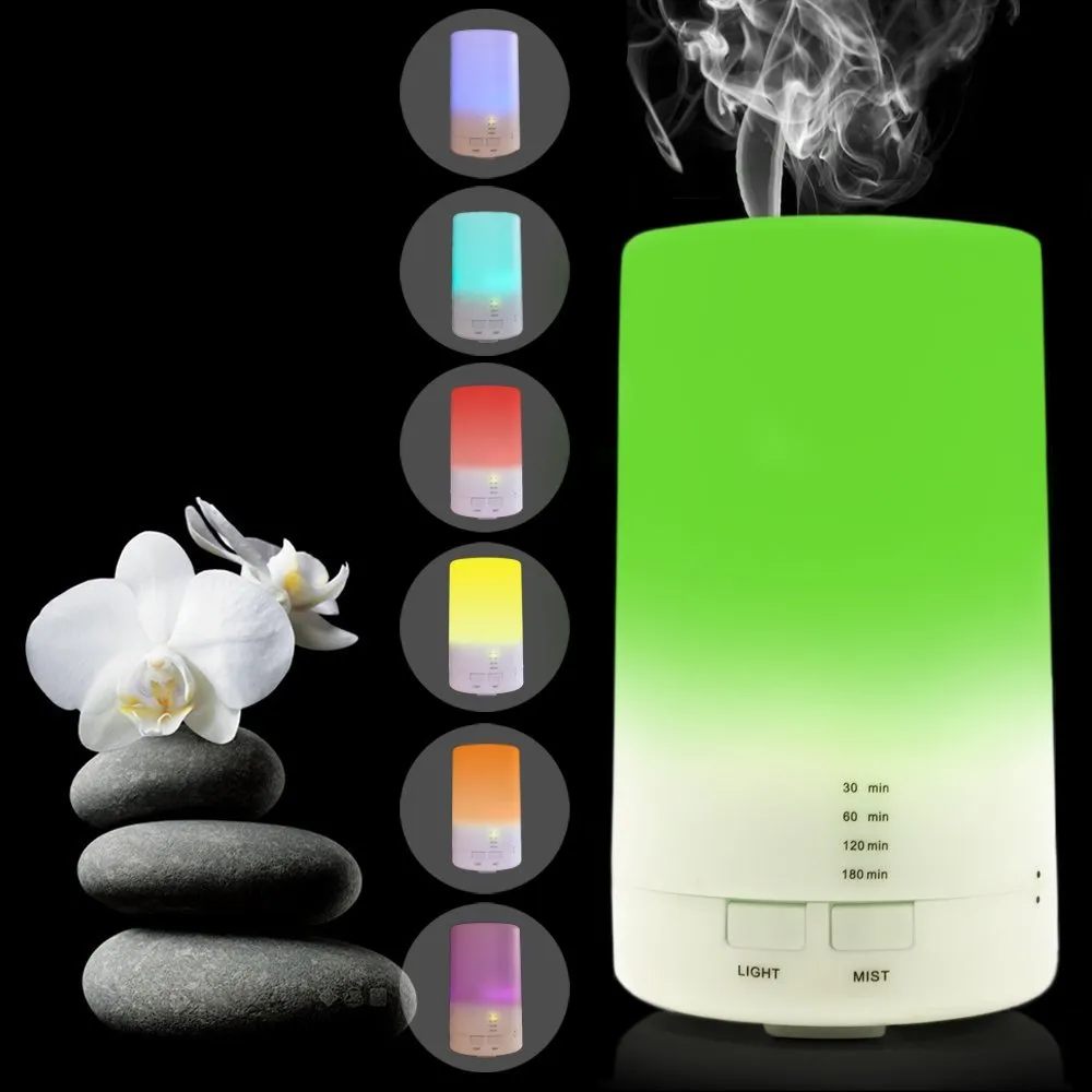 Night Lights USB Aromatherapy Essential Oil Diffuser 2.3 oz Car Portable Mini Ultrasonic Cool Mist Aroma Air Humidifier for Office Desk Home.