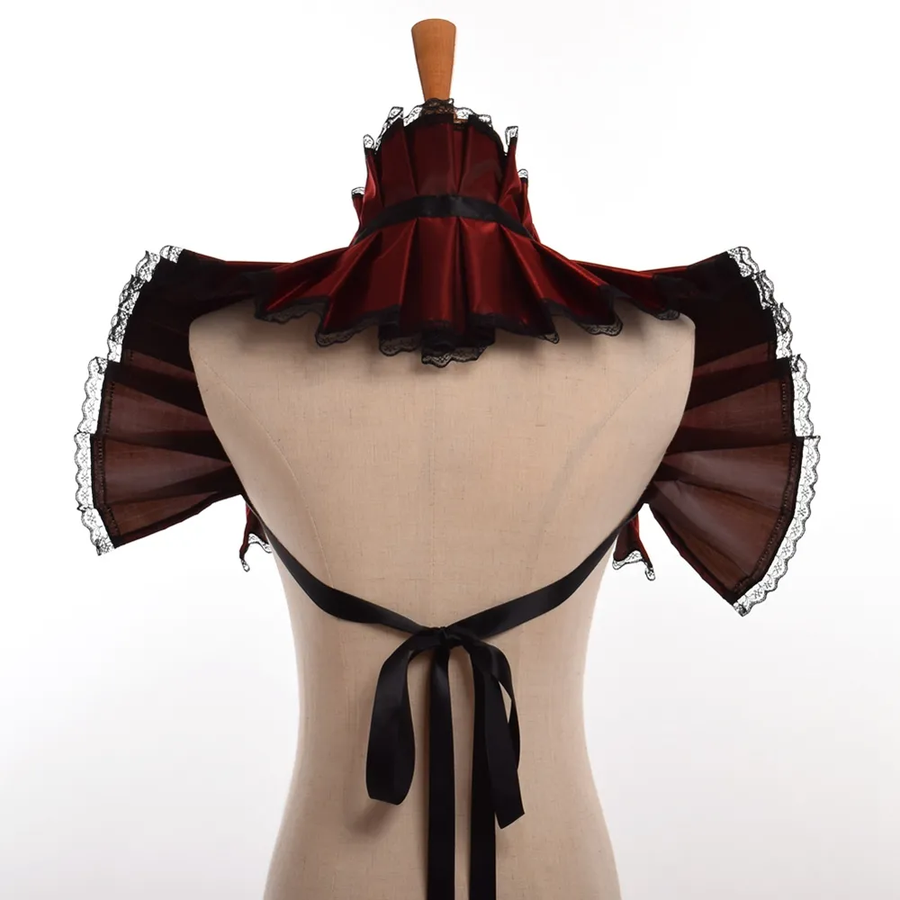 Retro Victorian Women Ruffled Collar Cosplay Accessory Medieval Halloween Party Shoulder Wrap