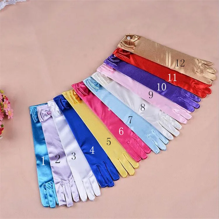 Cinderella Gowns: Elegant Long Gloves For Girls, Wedding & Party Silk ...