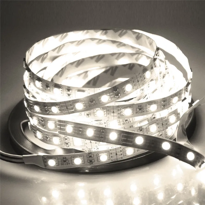 5M RGB LED Strip Light flexível 3528 SMD não à prova d'água DC 12V + controle remoto IR + 2A fonte de alimentação lâmpada de festa de palco presentes de Natal