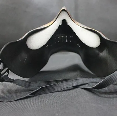 Maschera di plastica della mascella del teschio di orrore Maschera di fantasma del guerriero del guerriero dello scheletro umano mezzo volto schermato la festa di Halloween