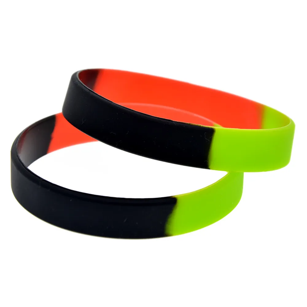 Trendy Silicone Rubber Glow Bracelets In Black Green And Red With Segmented Colors Perfect Decoration And Gift From Matchgift 31.48 DHgate.Com