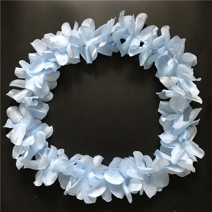 White Hawaiian Hula Leis Garland Collar Flores Guirnaldas Seda artificial Wisteria Flores Fiesta de bodas festiva Proveedores / 