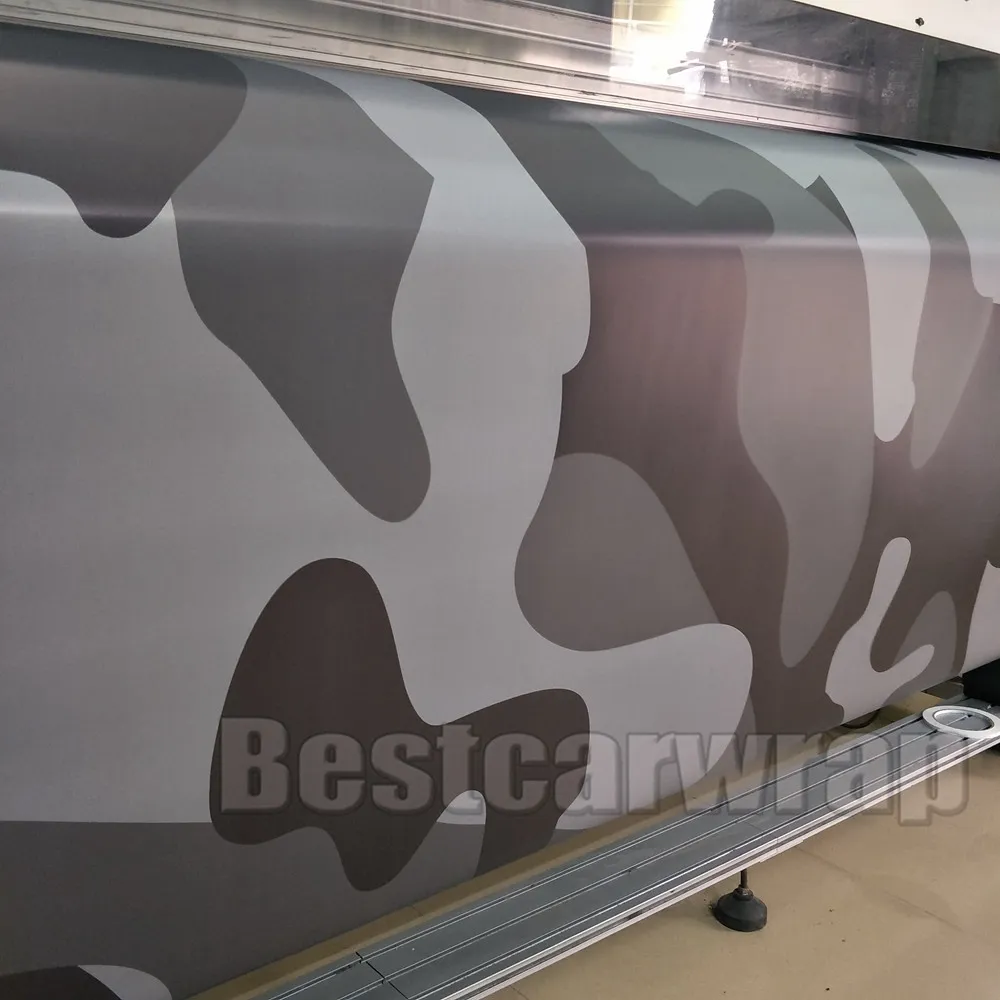 Matte Black Gray Camo VINYL Full Car Wrapping Camouflage Foil Stickers with Camo truck covering foil with air size 1 52 x 30m211p