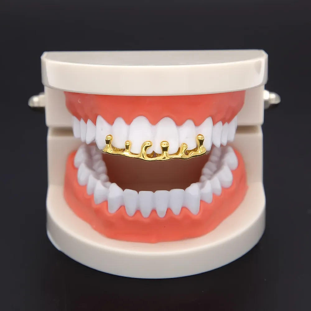 Nouveau Dents Hip Hop couleur or, ajustement personnalisé, capuchons de Grillz goutte à goutte, grille inférieure inférieure, grilles argentées