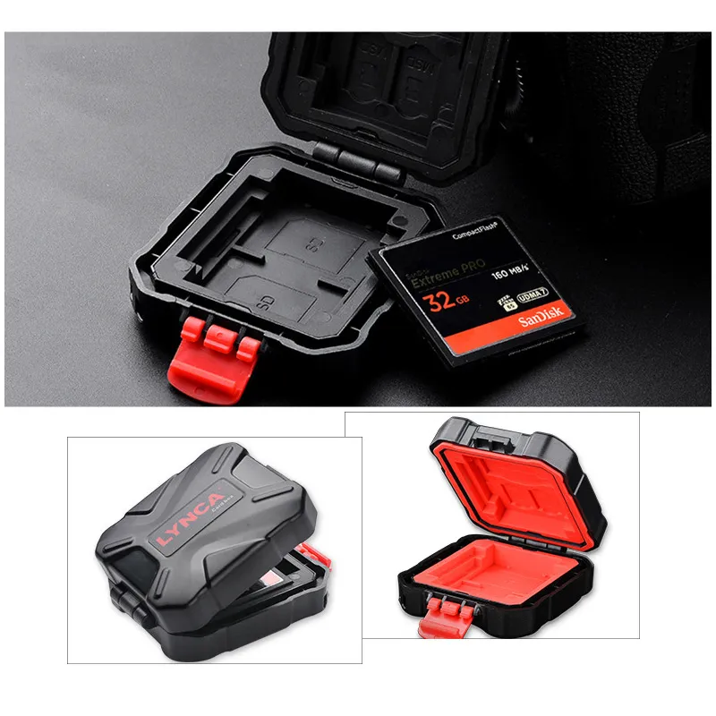 Noir/rouge Anti-choc goutte étanche IP67 carte mémoire étui de rangement support de la boîte de protection pour CF SD MSD XQD TF SD