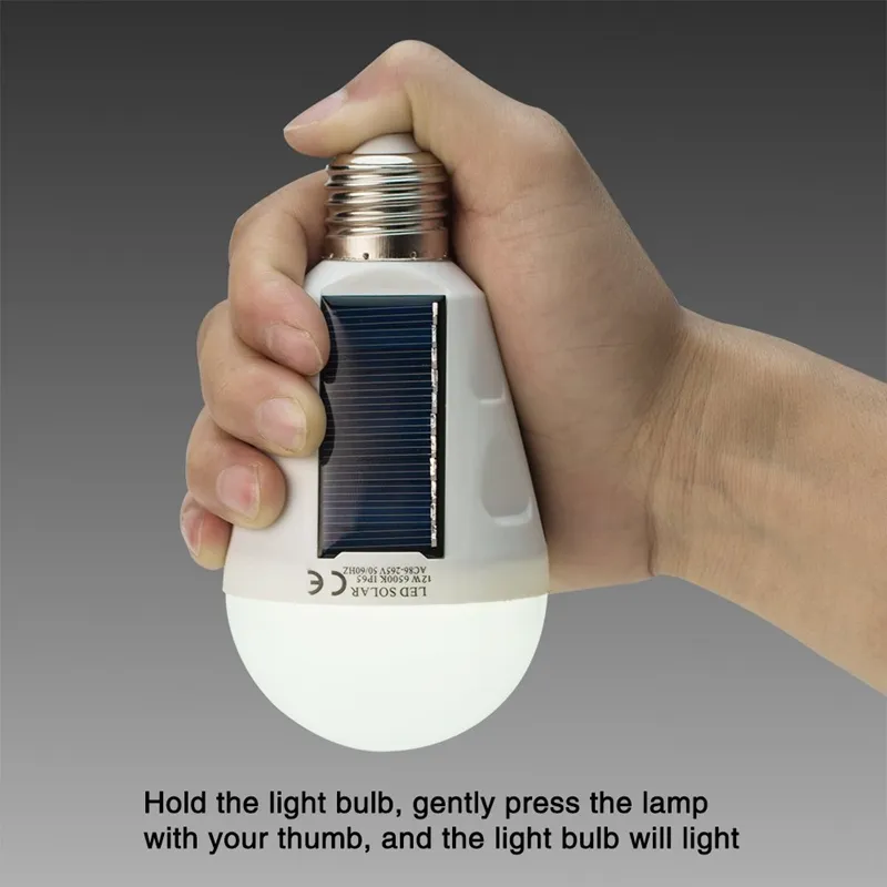 UMLIGN1688 Solpanellampa LED-lampans bärbar bärbar vattentät nödlampor 7W 12W 1200mAh vit