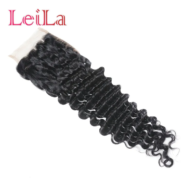 Virgin Hair Deep Wave lot Bundles avec fermeture en dentelle Péruvienne 100 cheveux humains non transformés trétèmes boucles coiffure complète 5567651