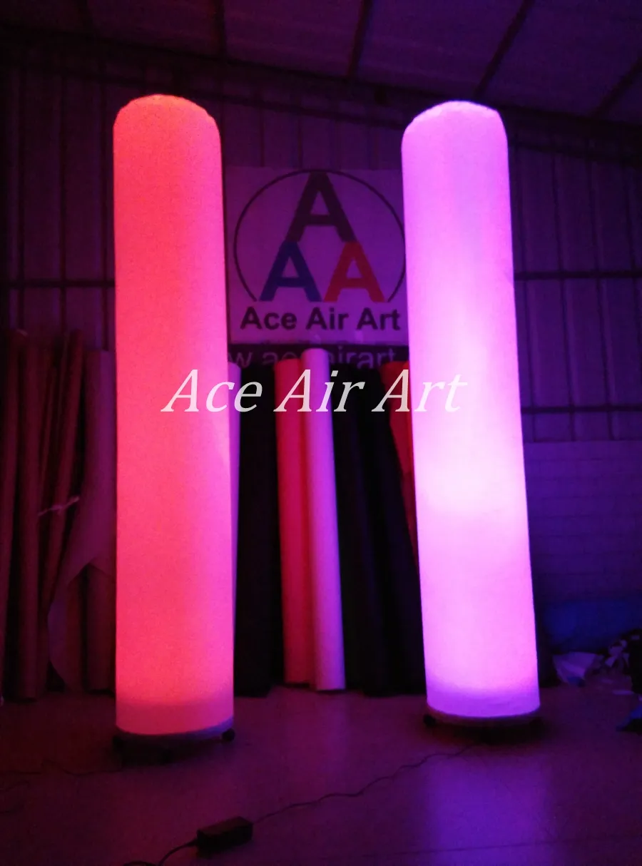 Attractive Colorful RGB LED Lighting Inflatable Pillars for Wedding Part Event Decorations in Canary Island with Base Blower and Remote