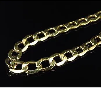 Collar de cadena de eslabones cubanos de 4,5 mm de oro amarillo de 10 quilates hueco para hombre de 18 a 24 pulgadas