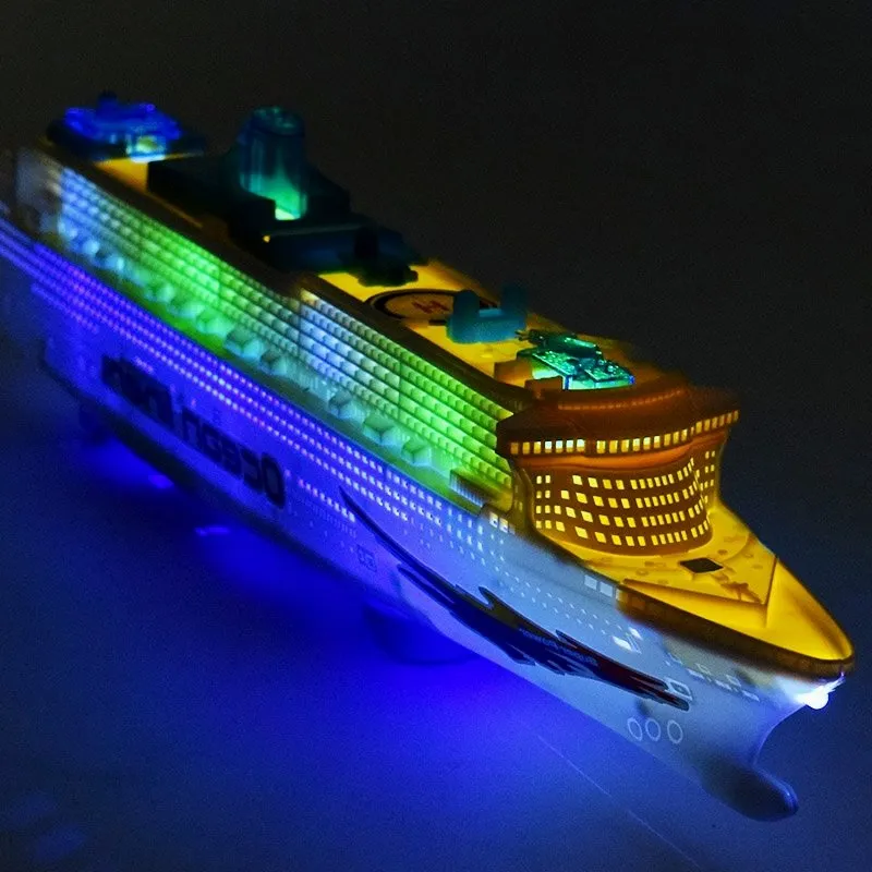 Boat Toys Cruise Ship Model Automatic Ocean Liner With Musical Flashing