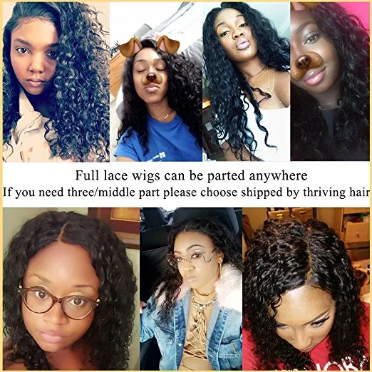 360 spets frontal peruk Curly PRE PLUCKED 360 spets peruker för svarta kvinnor Glueless brasilianska mänskliga hår peruker med babyhår 130% densitet