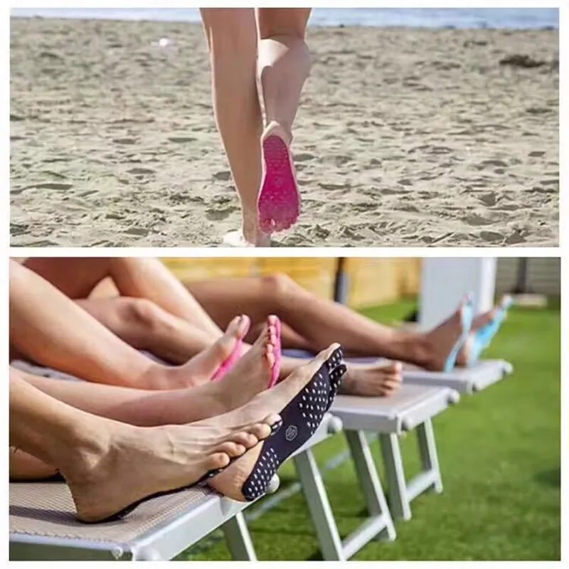 Date Semelles Invisibles Plage Non-slip Pied Bâton Talon Soins Portable Chaussures Bâton D'été Adiabatique En Caoutchouc Plage Pied Pieds Pads Livraison Gratuite