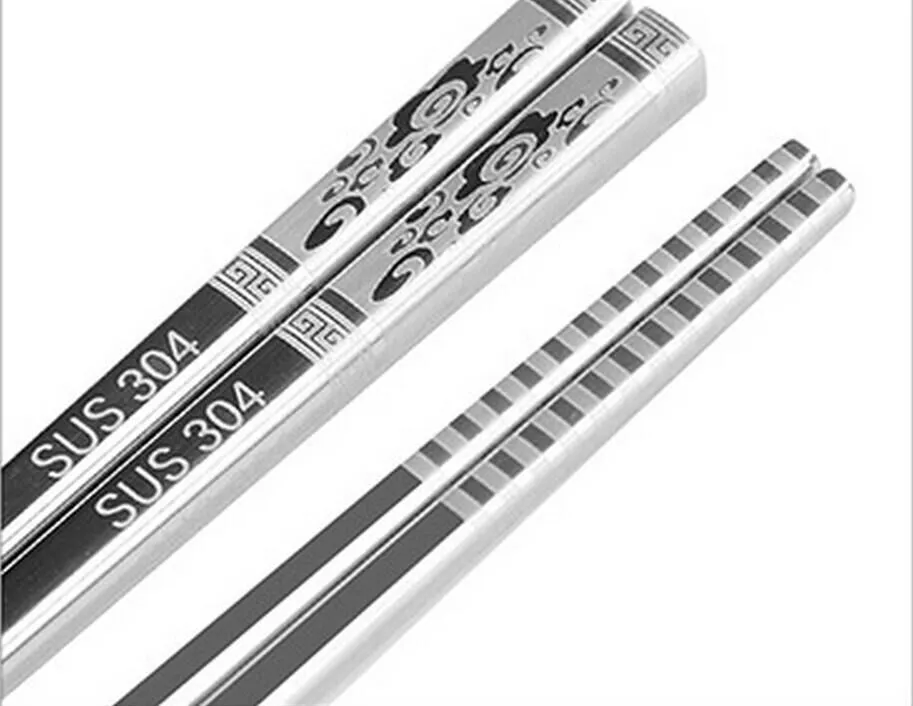 SUS304 18/10 Bacchette in acciaio inossidabile Riutilizzabili Clip cinese clip stoviglie