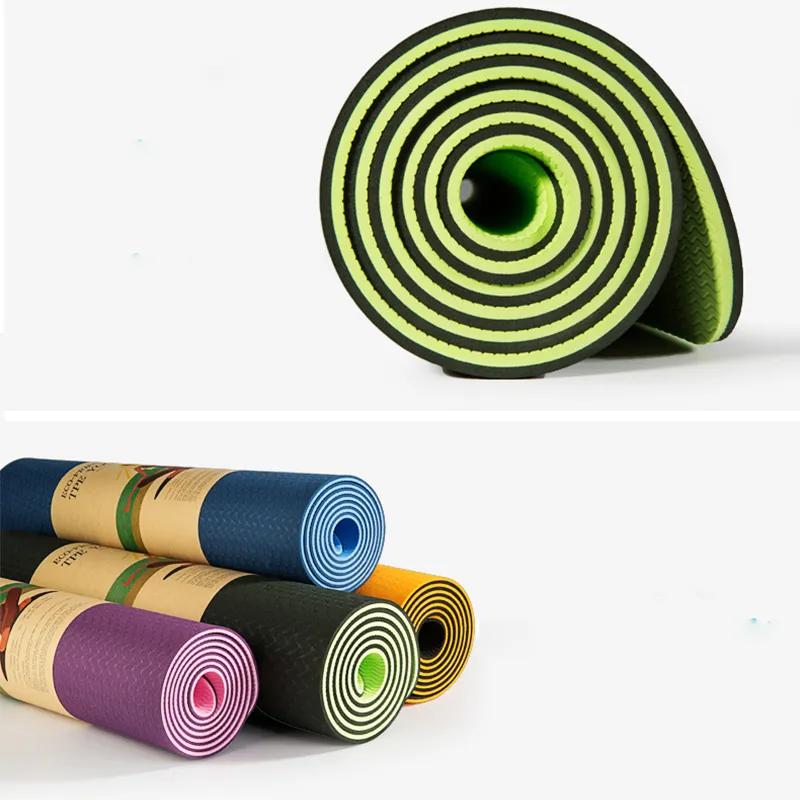 Sports Antislip Milieu Oefening Matten Gym Workout Fitness TPE Beginner Yoga Mat Patded Fitness Yoga Oefeningen 183 * 61 * 0.6cm