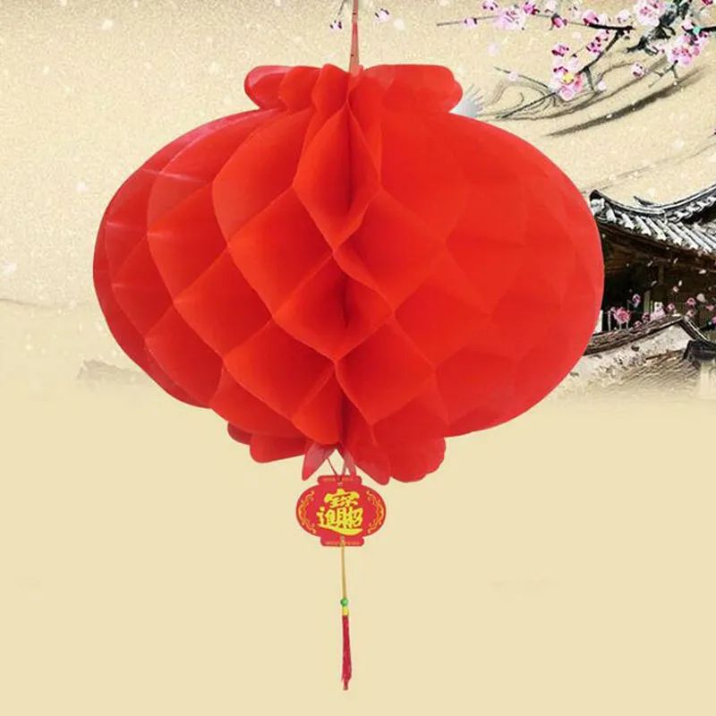 Nouvel An Décoration De Noël Étanche Rouge Chinois Lanternes En Papier Pour L'extérieur Suspendu Festival Lanterne Livraison Gratuite ZA4921