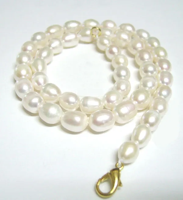 10 sztuk / partia biały ryż słodkowodne perłowe naszyjnik homara zapięcie 16 cali dla DIY Craft Biżuteria Prezent P1