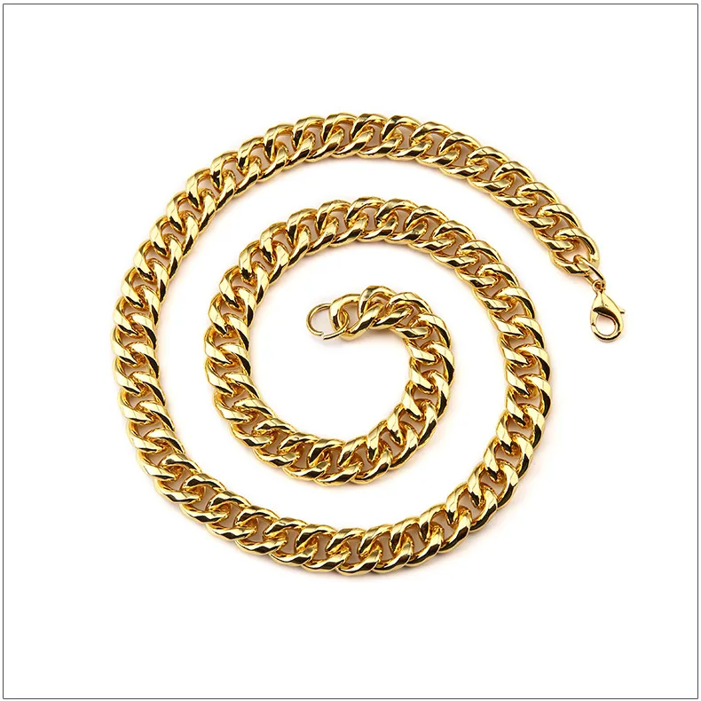 Män hiphop smycken mode trendig guldkedja för män smycken 18k real guld pläterad halsband ormkedja