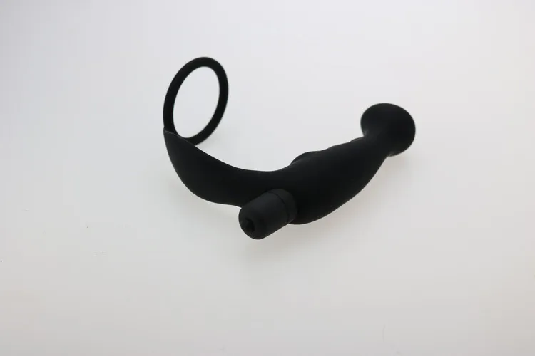 Silicone Vibrating Anal Butt Plug & Cock Ring For Male G spot Prostate Massager Vibrator Erotic Chastity Sex Toys