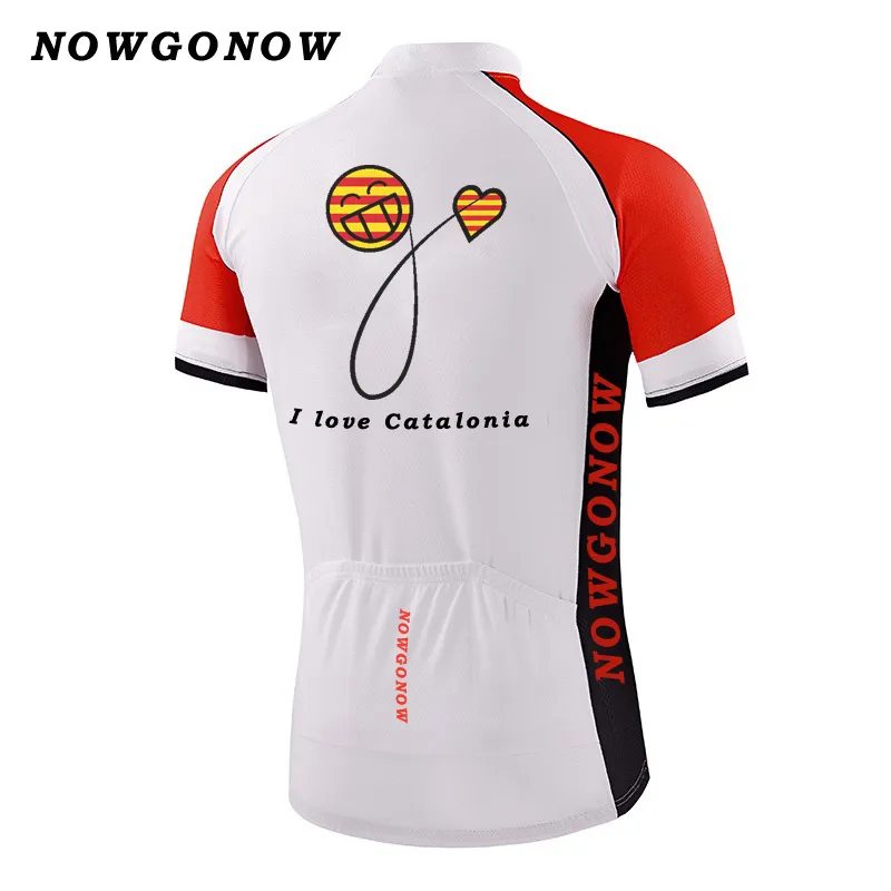 Hombre 2017 ciclismo jersey españa gira Cataluña falg bicicleta ropa desgaste tops equipo pro rider bicicleta deporte al aire libre NOWGONOW ciclismo personalizado