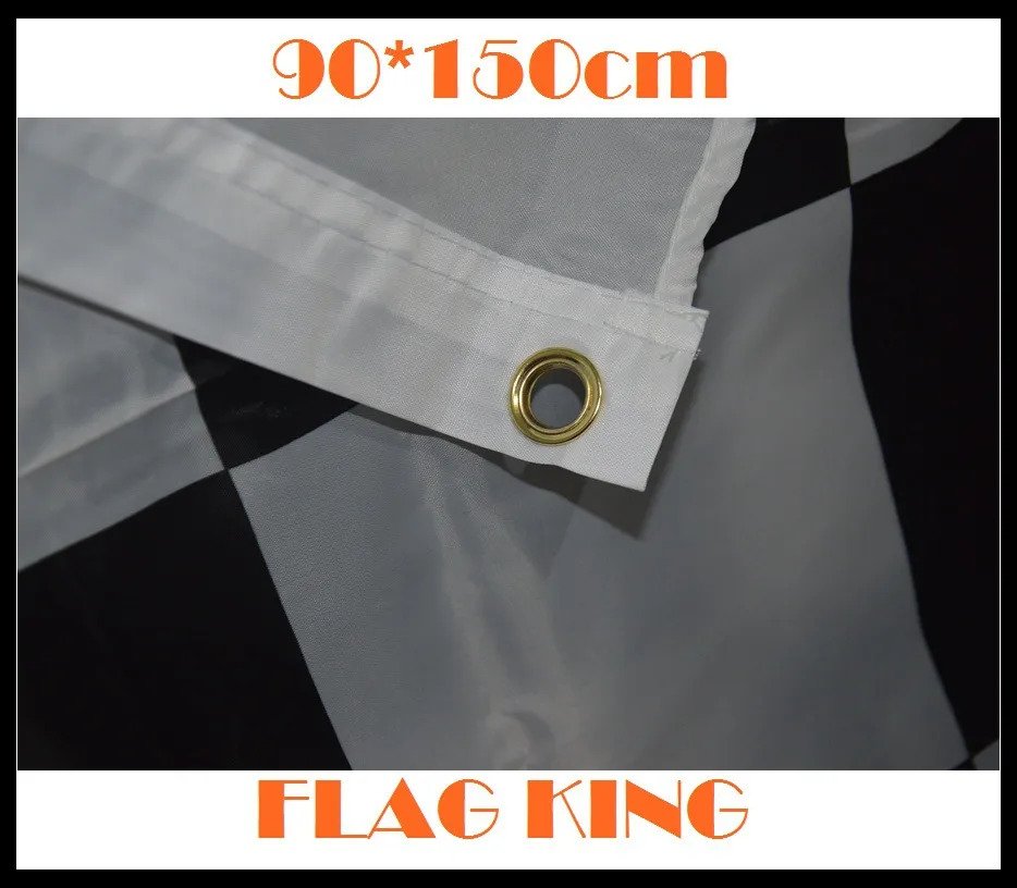 90 * 150cm 3 * 5ft bil racing flagga Svart och vit pläd banner racing rutiga flaggor för motorsport racing heminredning