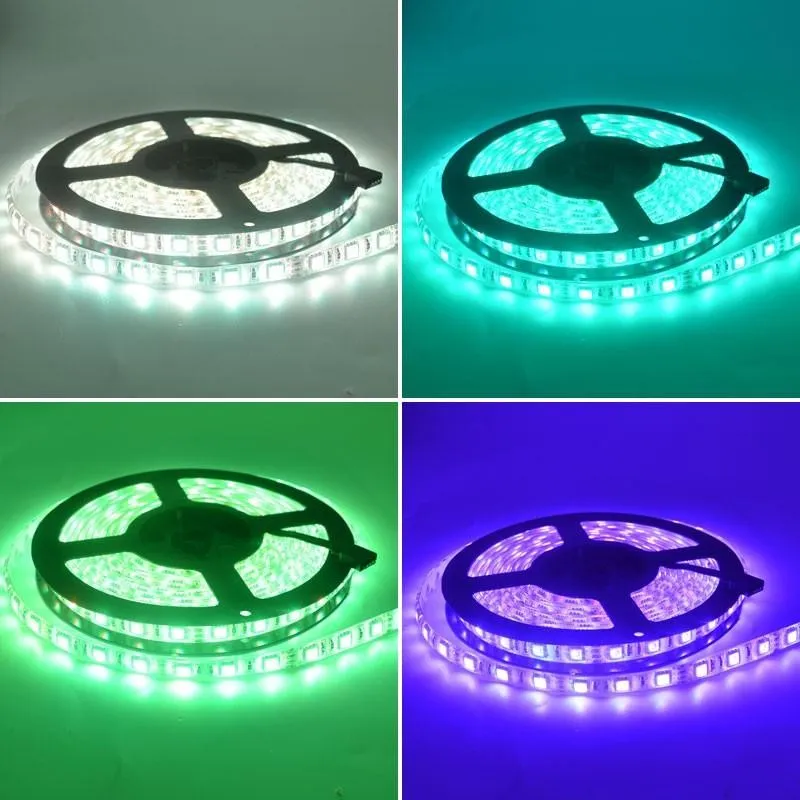 25 M 5 m / rolo Levou Luz de Tira RGB 5050 SMD Flexível À Prova D 'Água + 44 Key Remoto + 5A fonte de Alimentação tira Ao Ar Livre pode usar diretamente