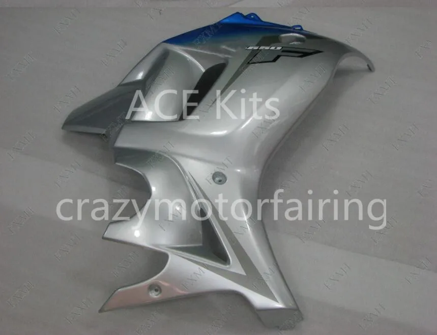 3 cadeaux nouveaux kits de carénage de moto ABS chauds 100% adaptés pour GSX650 F 2008 2012 GSX650F GSX650 08 12 bleu argent ASV3