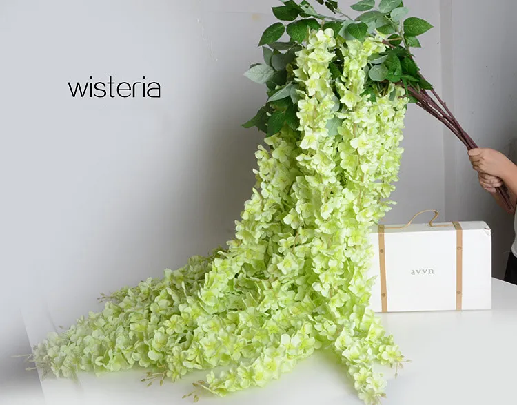 16 Meter Artificial Silk Flowers Decorations Wisteria Vine Rattan Wedding Backdrop Decorations Party Supplies2187805