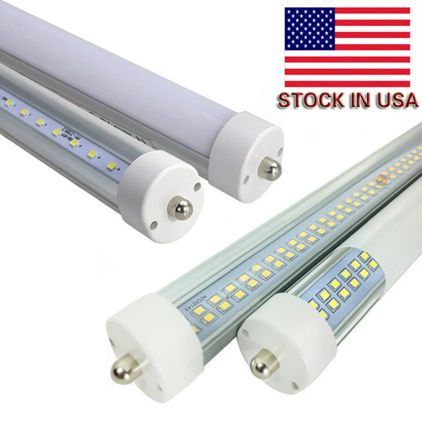 FA8 Single Pin T8 LED-glödlampor 2400mm 2,4m 8 fot SMD2835 288LEDS 6000LM 45W 55W 72W AC85-265V