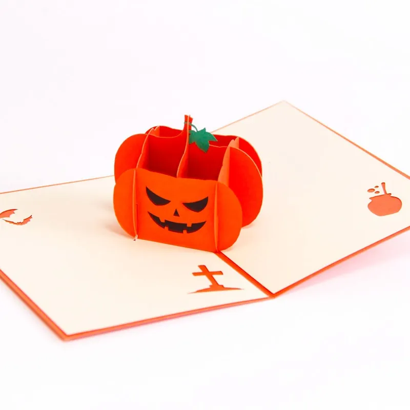 Halloween-pompoen 3d pop-up kaarten voor Halloween decoraties partij wenskaart uitnodigingskaart voor een hele feest van verschrikkingen en thrillers