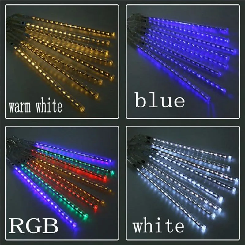 Umlight1688 20 CM 30 cm 50 cm Meteor Prysznic Ratowy Rain Light Light Dla Boże Narodzenie Ślub Ogród Decor EU US White Blue RGB