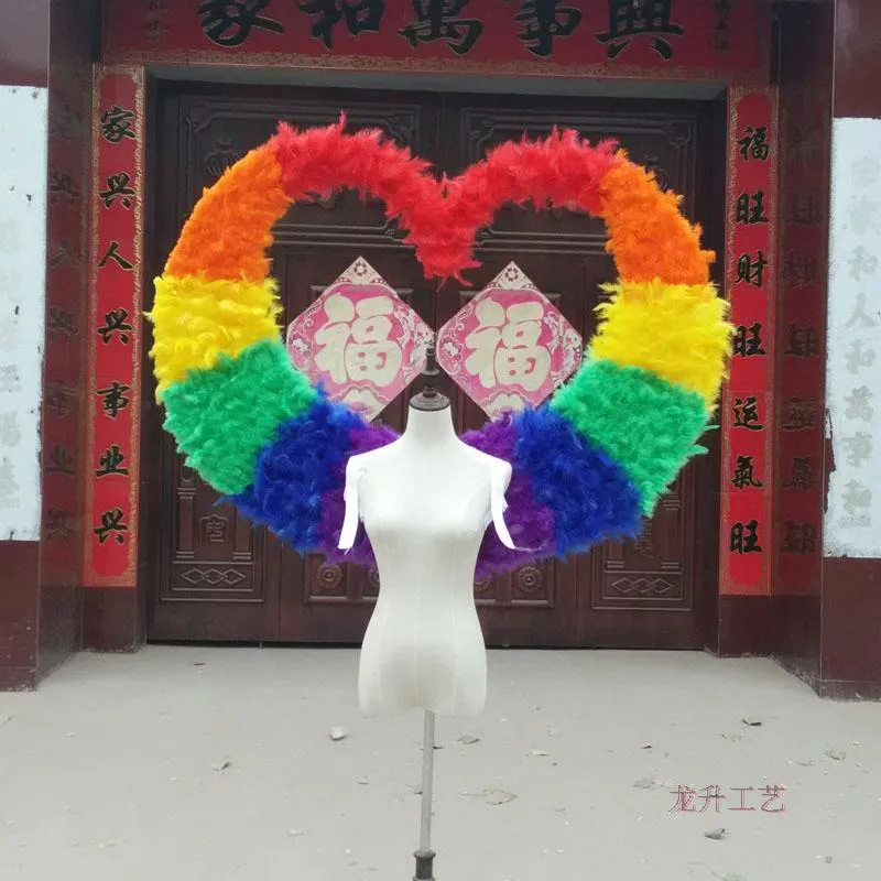 NEW fairy wings Seven rainbow angel wings Automobile Exhibition stage performance Displays shooting props pure handmade EMS 