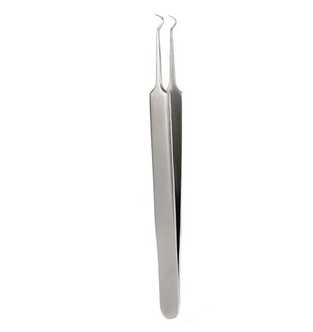 Wholesale-Bend Curved Blackhead Clip Tweezer Stainless Steel Pimple Comedone Remover Extractor Facial Skin Cleaning Tool4512424