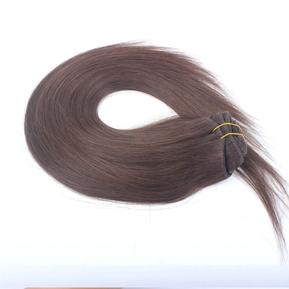 120g Straight Clip In Human Hair Extensions Brazilian human hair Clip in Hair Extensions Clip ins 