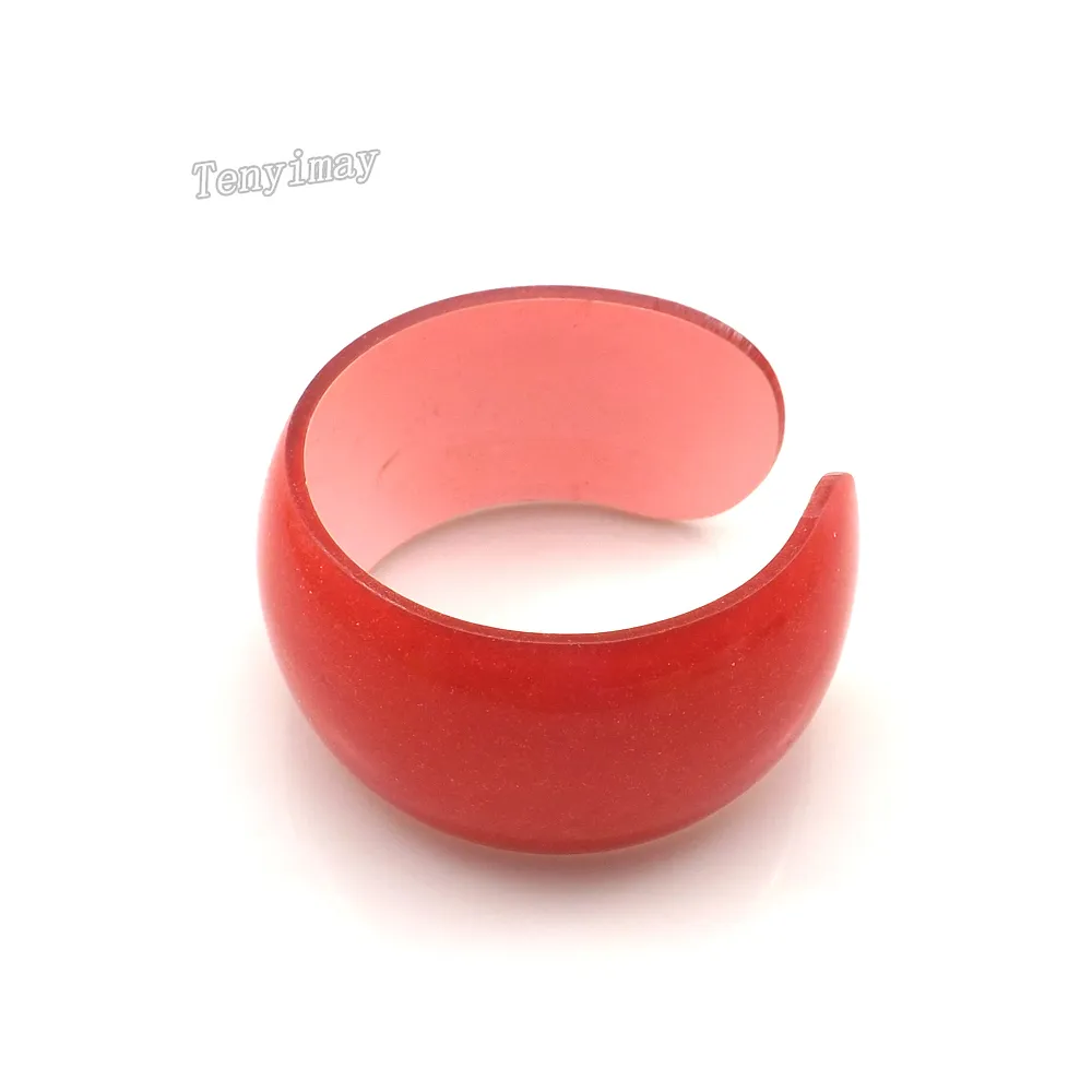 Opened Acrylic Kid's Bangle Fashion Solid Candy Color Plastic Bangles For Gift 