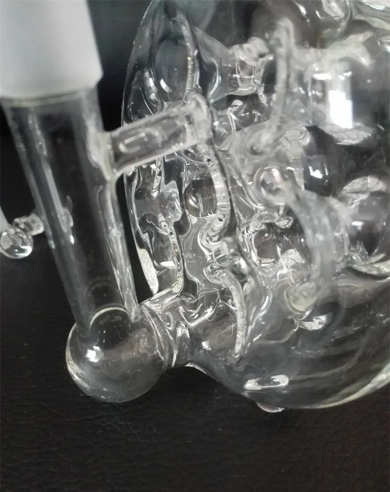 Narguilé en verre transparent poreux plate-forme de forage de pétrole bong, pipe à fumer, sortie d'usine commune de 14 mm
