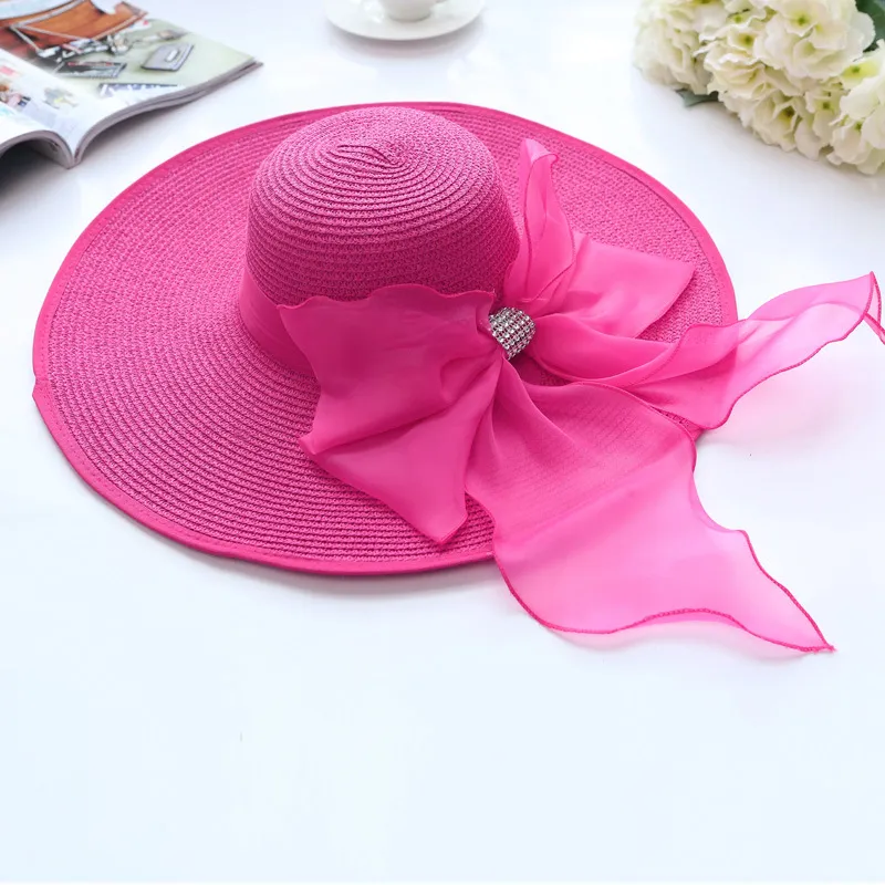 2017 Straw Hats For Women's Female Summer Ladies Wide Brim Beach Hats Sexy Chapeau Large Floppy Sun Caps New style Spring Praia