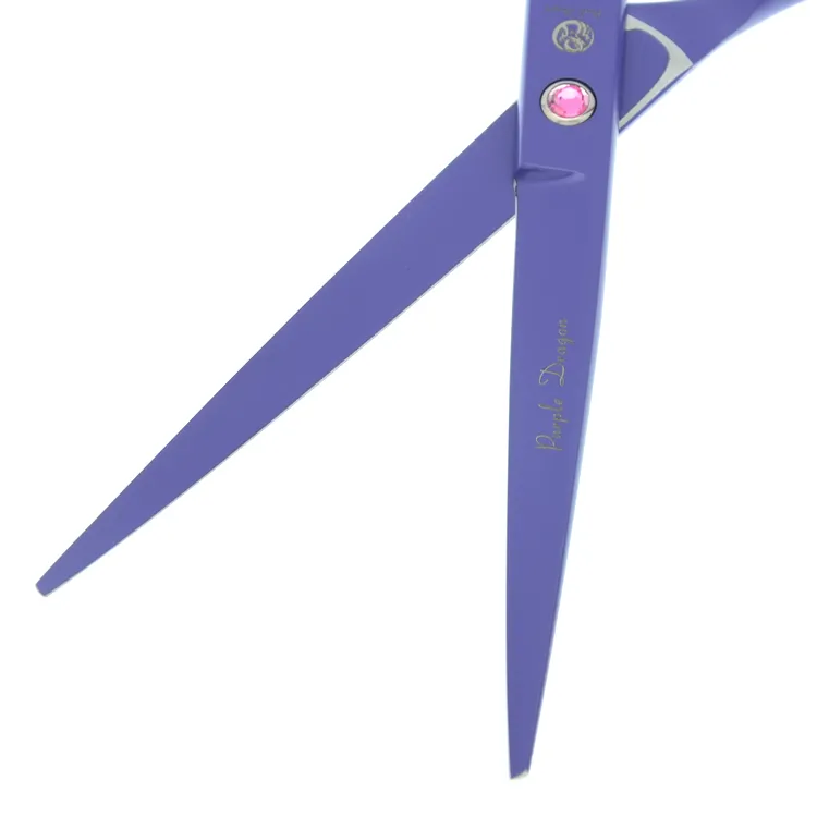 7.0Inch Purple Dragon Professional Pet Scissors for Dog Grooming Cutting Scissors & Thinning Scissors Curved Shears Puppy Supplies, LZS0373